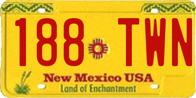 NM license plate 188TWN