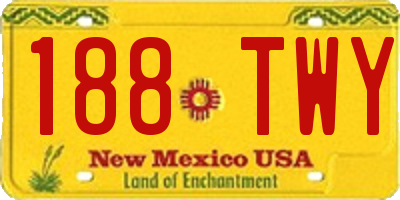 NM license plate 188TWY