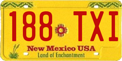 NM license plate 188TXI