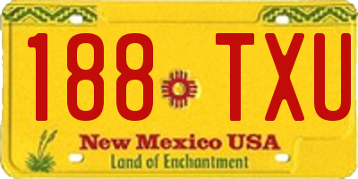 NM license plate 188TXU