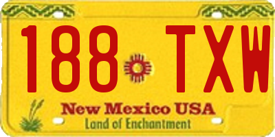 NM license plate 188TXW