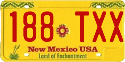 NM license plate 188TXX