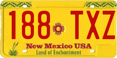 NM license plate 188TXZ