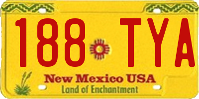 NM license plate 188TYA