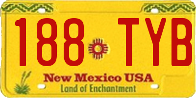 NM license plate 188TYB