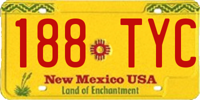 NM license plate 188TYC
