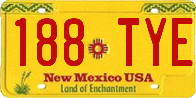 NM license plate 188TYE