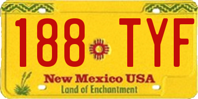 NM license plate 188TYF