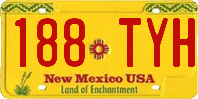 NM license plate 188TYH