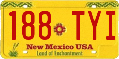 NM license plate 188TYI