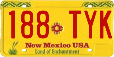 NM license plate 188TYK