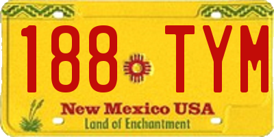 NM license plate 188TYM