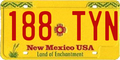 NM license plate 188TYN