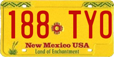 NM license plate 188TYO