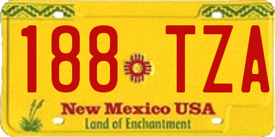 NM license plate 188TZA