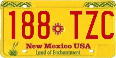NM license plate 188TZC