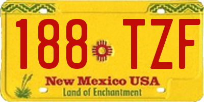 NM license plate 188TZF