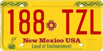 NM license plate 188TZL