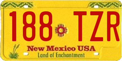 NM license plate 188TZR