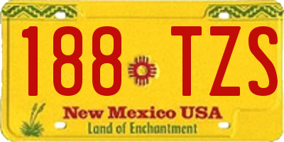 NM license plate 188TZS