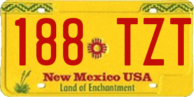 NM license plate 188TZT