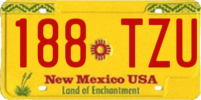 NM license plate 188TZU
