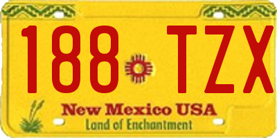 NM license plate 188TZX