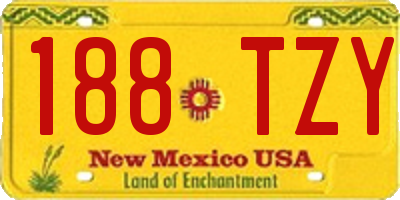 NM license plate 188TZY