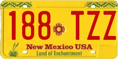 NM license plate 188TZZ