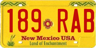 NM license plate 189RAB