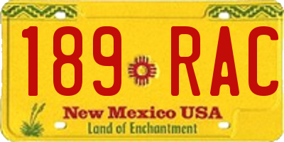 NM license plate 189RAC