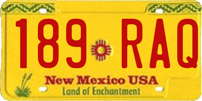 NM license plate 189RAQ