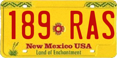 NM license plate 189RAS