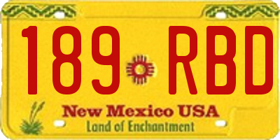 NM license plate 189RBD