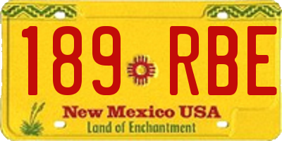 NM license plate 189RBE