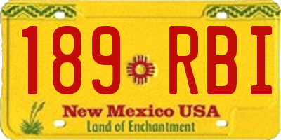 NM license plate 189RBI