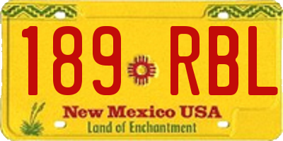 NM license plate 189RBL