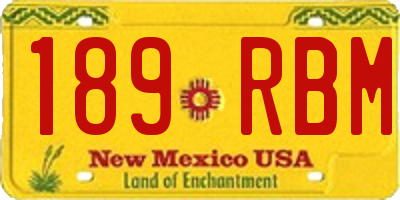 NM license plate 189RBM