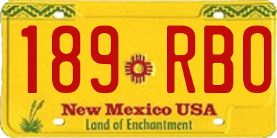 NM license plate 189RBO