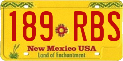 NM license plate 189RBS