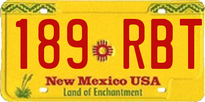 NM license plate 189RBT