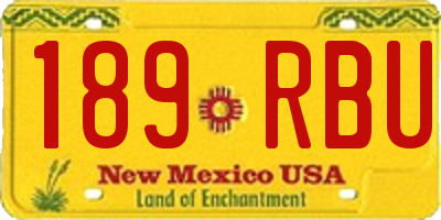NM license plate 189RBU