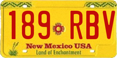 NM license plate 189RBV