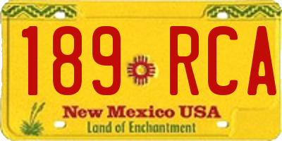 NM license plate 189RCA