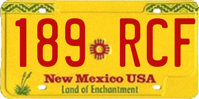 NM license plate 189RCF