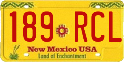 NM license plate 189RCL