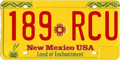 NM license plate 189RCU