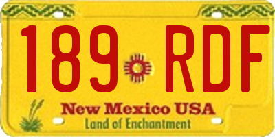 NM license plate 189RDF