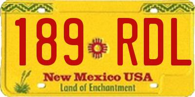 NM license plate 189RDL