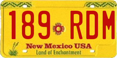 NM license plate 189RDM